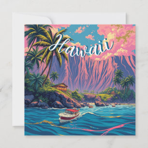 Estilo Vintage Viagem Honolulu Médio Havaiano - Pa