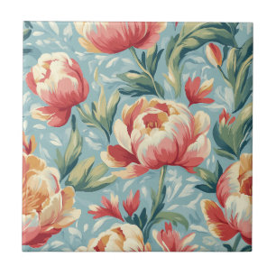 Estilo Vitoriano Elegante Peonias Florais Tulipas
