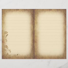 Estilo Vitoriano Envelhecido Livro e Papel Diário