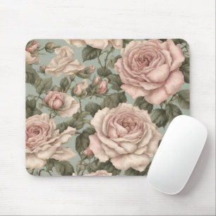 Estilo Vitoriano Jardim Rosa Impressão Mousepad