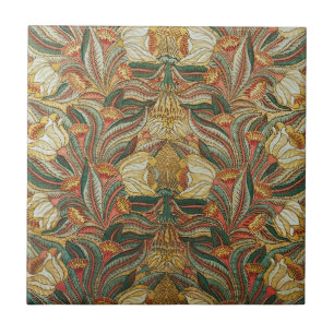Estilo William Morris Rosa Verde Botânico