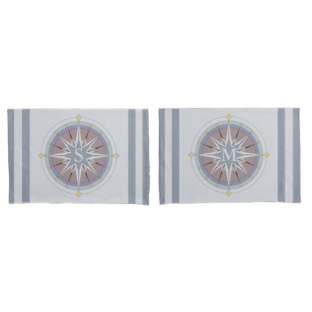 Estilos de Estilo Náutico Monograma Personalizados (Frente - conjunto)