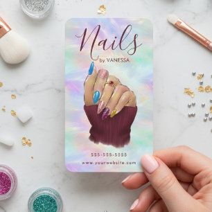 Estiloso Cartão de Visita de Manicure Artista de O