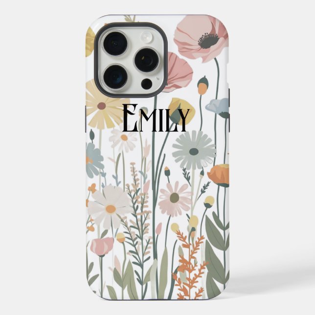 Estojo Case-Mate iPhone flores cor-de-rosa moderna (Verso)