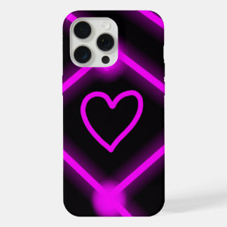 estojo com design de coração roxo/rosado brilhante