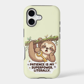 Estojo Cute Sloth Patience Is My Superpower iPhone