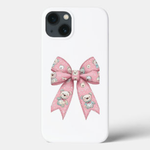 Estojo de arco de crânio gótico rosa fofo kawaii p