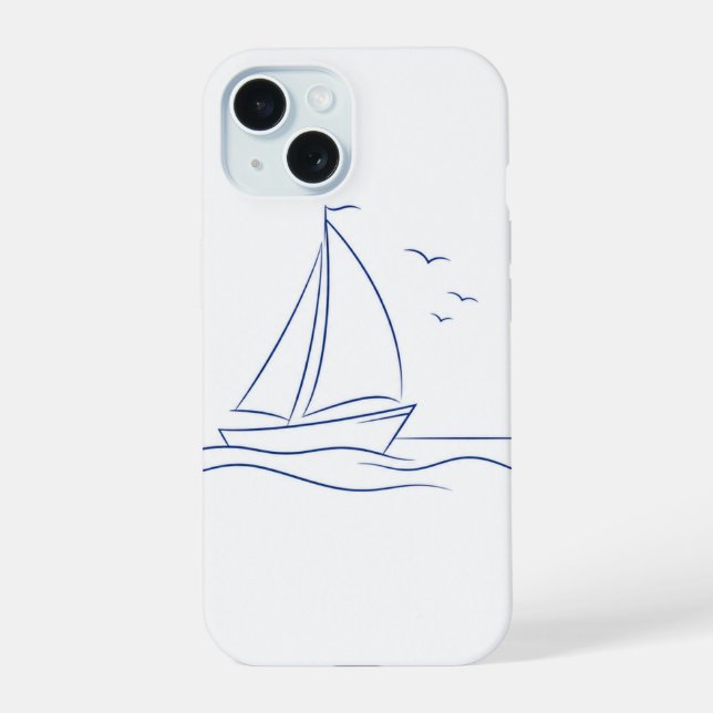 Estojo de Arte de Linha de Oceano de Barco à Vela  (Verso)