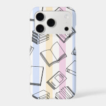 Estojo de Celular com Padrão de Livro Pastel