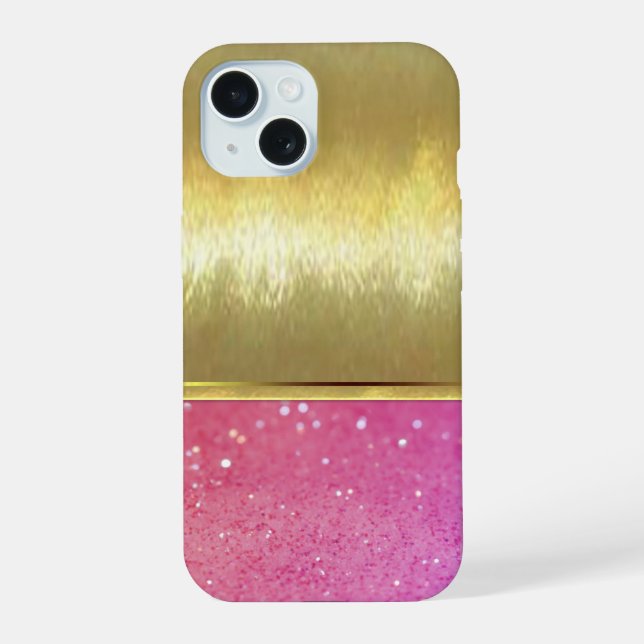Estojo de design com rosa e dourado maneiro (Verso)