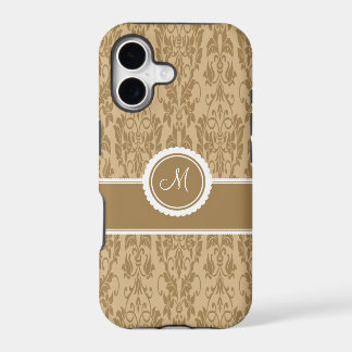 Estojo de iPhone 5 em damasco monogramado caramelo