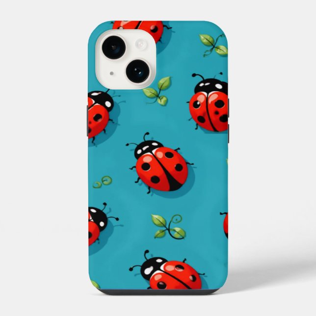 Estojo de iPhone Azul Céu com Padrão da Sorte das  (Verso)