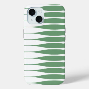 Estojo de iPhone Branco e Verde com Listras