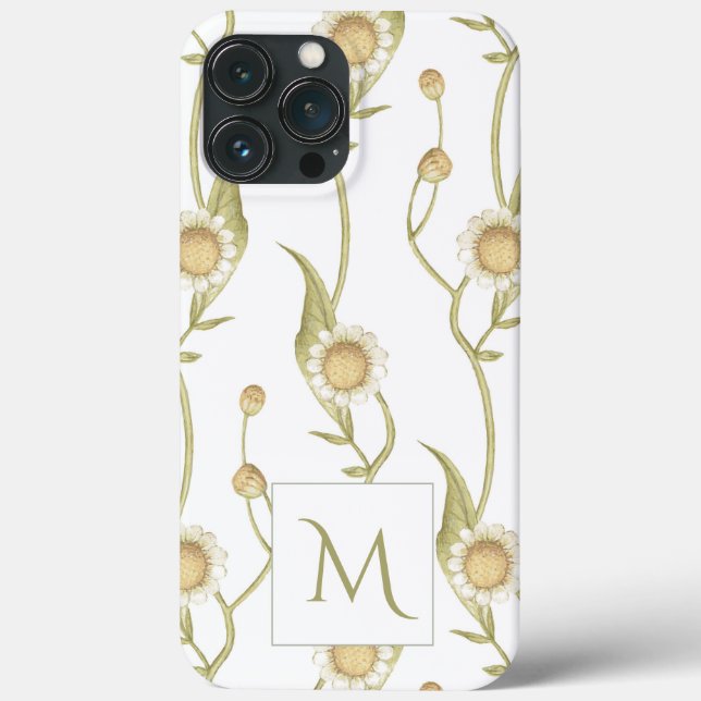 Estojo de iPhone Case-Mate com Monograma de Flor d (Verso)