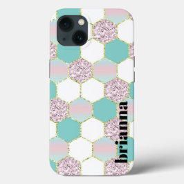 Estojo de iPhone Case-Mate Hexágono Brilhante
