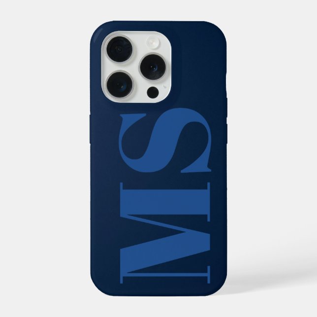 Estojo de iPhone Case-Mate Monograma Mínimo Azul A (Verso)
