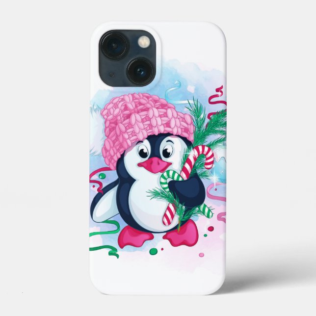 Estojo de iPhone Case-Mate Pinguim de Férias Alegr (Verso)