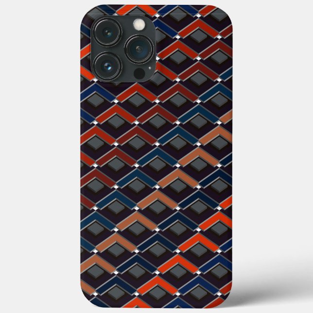 Estojo de iPhone Colorido em Zigue-Zague Karo-step (Verso)
