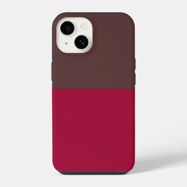 Estojo de iPhone com Bloqueio de Cor Carmesim Marr (Verso)