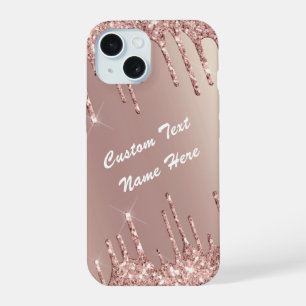 Estojo de iPhone com Brilho em Rose Gold Personali
