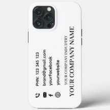 Estojo de iphone com cartão de visita personalizad