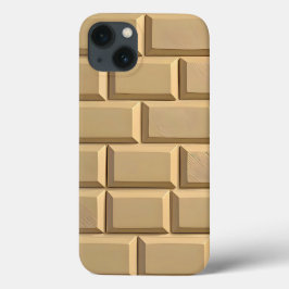 Estojo de iPhone com Design de Tijolo Bege Estilo