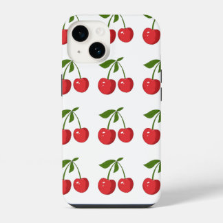 Estojo de iPhone com Laço de Cereja Vermelha Fofa