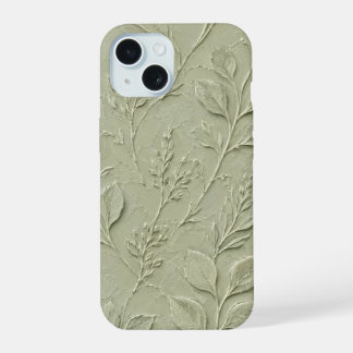 Estojo de iPhone com padrão de folhas botânicas em