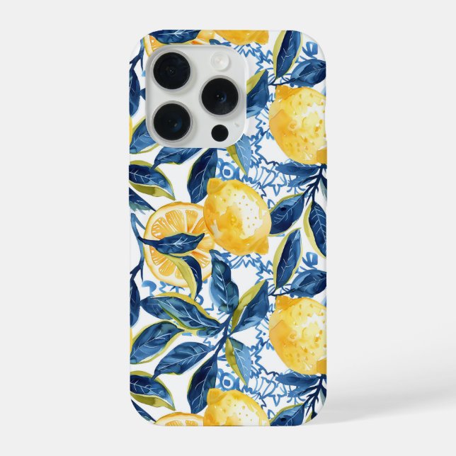 Estojo de iPhone com Padrão de Limão Estilo Medite (Verso)