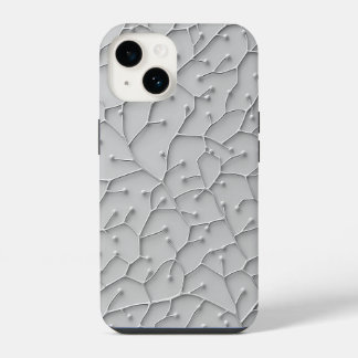 Estojo de iPhone com Padrão Orgânico Cinza Estilo
