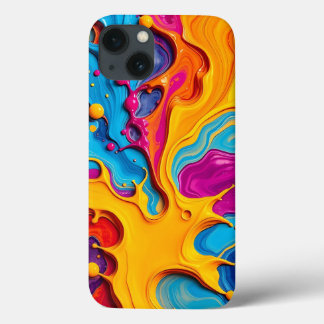 Estojo de iPhone com Redemoinho Abstrato de Tinta
