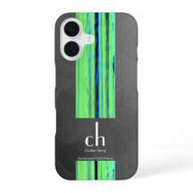 Estojo de iPhone com Textura Abstrata de Monograma