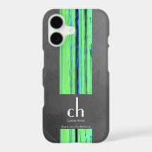 Estojo de iPhone com Textura Abstrata Monograma Mo