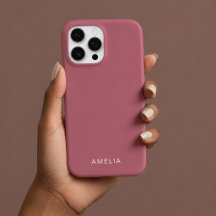 Estojo de iPhone em Rosa Dourado com Nome Personal