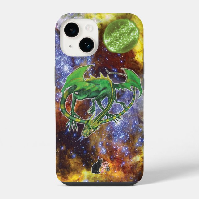 Estojo de iPhone Emerald Cosmic Dragon Case-Mate (Verso)