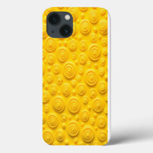 Estojo de iPhone Espiral Amarelo Vibrante com Esti
