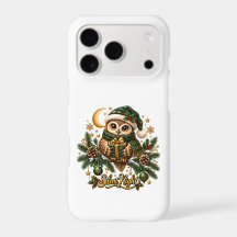 Estojo de iPhone Natal Coruja Silenciosa Branco