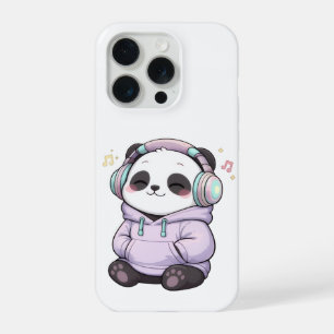 Estojo de iPhone Panda Fofo Fones de Ouvido Kawa
