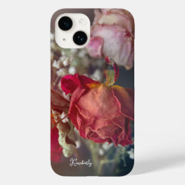 Estojo de iPhone personalizado de rosas secas para
