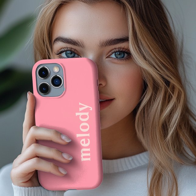 Estojo de iPhone rosa moderno (Criador carregado)