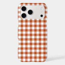Estojo de iPhone Xadrez Escocês Vermelho Ferrugem