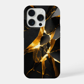 Estojo de Luxo Black Gold Fracture para iPhone 16