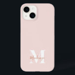 Estojo de Matriz Inicial Moderna Rosa e Terracota<br><div class="desc">Este design de capa de telefone apresenta um design moderno simples em Rosa e Terracota. Faça uma capa de telefone única com inicial e nome personalizados. Será um presente legal e único para alguém especial ou para você mesmo. Se quiser alterar as fontes ou a posição, clique no botão "Personalizar...</div>