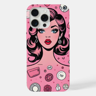 estojo de menina pop art design rosa