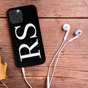 Estojo de Monograma de Iniciais Minimalistas Moder