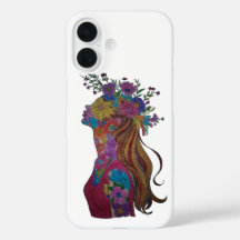 Estojo de Telefone Arte Floral Mulher Flor