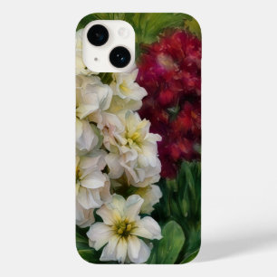 Estojo de telefone artístico com flores vermelhas