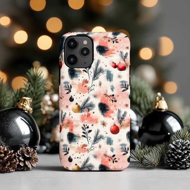 Estojo de telefone botânico de Natal abstrato vibr (Criador carregado)