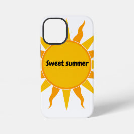 Estojo de Telefone Branco Gráfico de Sol de Verão