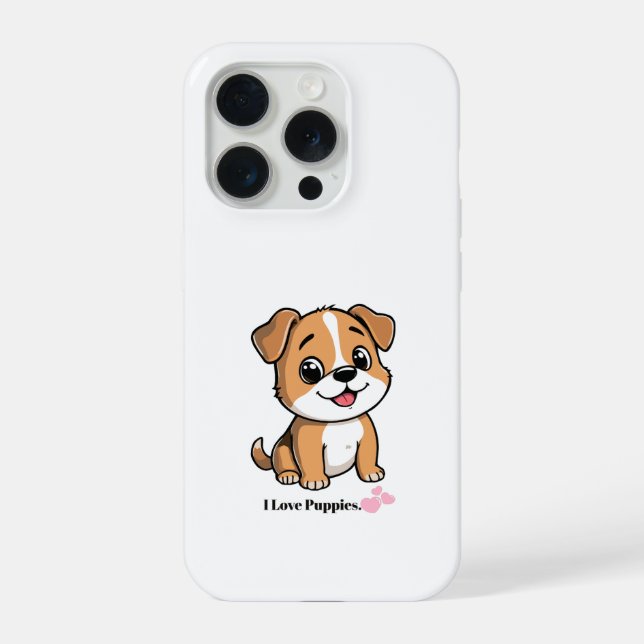 Estojo de Telefone Cachorrinho de Desenho Animado  (Verso)